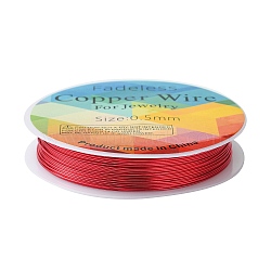 Copper Jewelry Wire, Long-Lasting Plated, Red, 24 Gauge, 0.5mm, about 26.24 Feet(8m)/roll(CWIR-CW0.5mm-13)