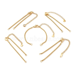 304 Stainless Steel Box Chain Bracelet Making, Golden, 5-1/2 inch(14cm)(AJEW-JB00992)