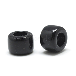 Opaque Acrylic European Beads, Large Hole Beads, Rondelle, Black, 8x6mm, Hole: 4mm, about 1950pcs/500g(SACR-R902-14H)