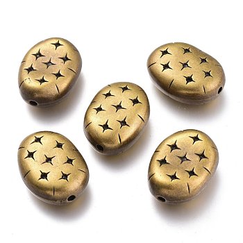 Oval CCB Plastic Beads, Antique Bronze, 33x24x13mm, Hole: 3mm