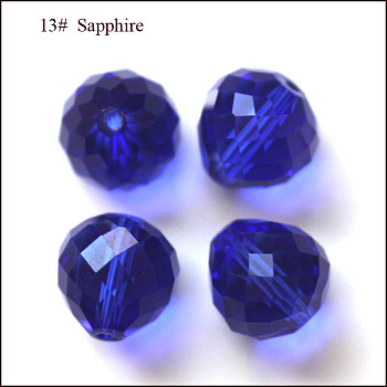 Imitation Austrian Crystal Beads, Grade AAA, Faceted, Teardrop, Blue, 10mm, Hole: 0.9~1mm