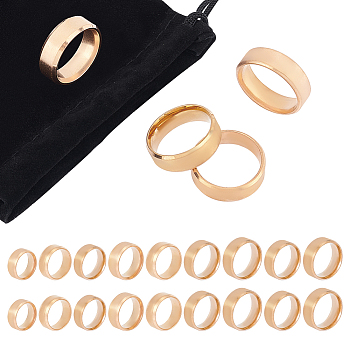 18Pcs 9 Size Titanium Steel Plain Band Finger Rings Set for Women, Rose Gold, Inner Diameter: 15.9~22.2mm, 2Pcs/size