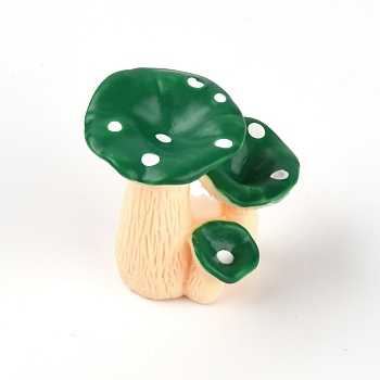 Resin Decoration, Imitation Mushroom, for Showcase & Photography Props, Green, 28x29x22mm