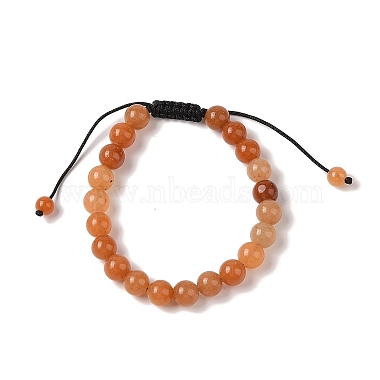 8mm Round Natural Red Aventurine Braided Bead Bracelets(BJEW-C067-01B-11)-2