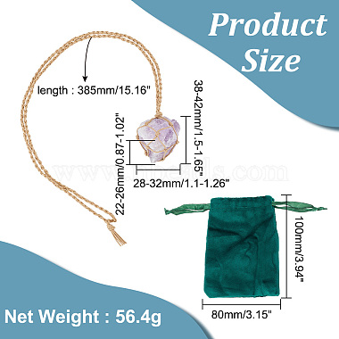 Natural Amethyst Irregular Nugget Pendant Necklace(NJEW-AB00004)-2