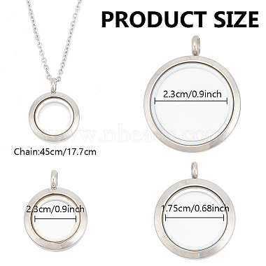 DIY Blank Floating Charm Necklace Making Kit(DIY-DR0001-18)-2