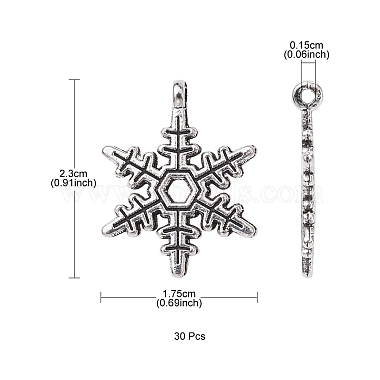 Christmas Snowflake Tibetan Style Alloy Pendants(TIBEP-YW0001-58)-3
