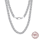 Rhodium Plated 925 Sterling Silver Cuban Link Chain Necklace(NJEW-I124-001)-1
