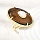 Natural Tiger Eye & Moonstone Cuff Rings(G-B186-03G)-2
