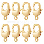 8Pcs Brass Lobster Claw Clasps, for Jewelry Making, Real 18K Gold Plated, 20x12x4mm, Hole: 2.2mm(KK-TA0002-73)