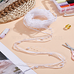 5M Polyester Ribbon, with ABS Beads, for Home Decoration, Upholstery, Curtain Tieback, White, 1/8 inch(4mm), about 5.47 Yards(5m)/Set(OCOR-LP0003-66)