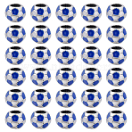 30Pcs Large Hole FootBall/Soccer Ball Alloy Enamel European Beads, Sports Beads, Antique Silver, Blue, 9x8mm, Hole: 4.2mm(MPDL-ME0001-06B)
