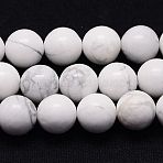 Natural Howlite Beads Strands, Round, 6mm, Hole: 1mm, about 58~60pcs/strand, 15 inch.(X-TURQ-G090-6mm)
