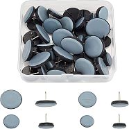 SUPERFINDINGS 40Pcs 4 Styles Iron Furniture Feet Nail, Furniture Glides for Chairs, Tables, Flat Round, Platinum, 10pcs/style(FIND-FH0002-02)