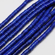 Synthetic Turquoise Beads Strands, Heishi Beads, Dyed, Flat Round/Disc, Medium Blue, 8x3~4mm, Hole: 1mm, about 110pcs/strand, 15.75 inch(X-TURQ-G110-8x4mm-05)
