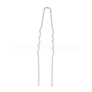 Hair Accessories Iron Hair Forks Findings, Platinum, 63~63.5x6~11x1mm(IFIN-C004-03P)