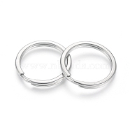 304 Stainless Steel Split Key Rings, Keychain Clasp Findings, Stainless Steel Color, 20x1.8mm, Wire: 1.4mm(STAS-I123-23A)