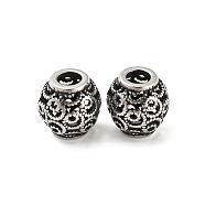 316 Surgical Stainless Steel  Beads, Round, Antique Silver, 10x10mm, Hole: 4mm(STAS-Q304-46AS)