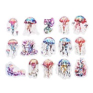 Waterproof PET Stickers Set, Decorative Stickers, Ocean Star Theme, Jellyfish, 47~50x30~40x0.1mm(DIY-Z035-02B)