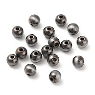 Opaque Acrylic Beads, Round, Gunmetal Plated, 5x4.5mm, Hole: 1.4mm(MACR-M032-10B)