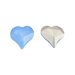 K9 Glass Rhinestone Cabochons, Pointed Back & Back Plated, Faceted, Heart, Sapphire, 13x12x4mm(MRMJ-N029-17-04)