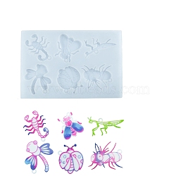 DIY Silicone Pendant Molds, Resin Casting Molds, For UV Resin, Epoxy Resin Decoration Making, Insects, 139x207x7mm, Hole: 4.5mm, Inner Diameter: 32~61x52~66.5mm(SIMO-D004-02A)