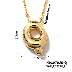 Simple and Stylish Brass Letter Pendant Satellite Chain Necklaces for Women Men, Golden, Letter Q, 16.14 inch(41cm)(GF2554-17)