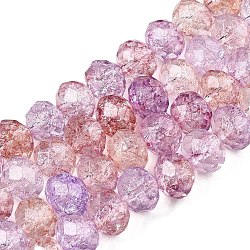 Transparent Glass Beads Strands, Faceted(32 Facets), Rondelle<P>Please Note: Because these beads are made in different batches, the color could be slightly different from one batch of beads to the next, Plum, 4x3.5mm, Hole: 0.8mm, about 115~120pcs/strand, 16.54~17.4''(42~43.5cm)(X-GLAA-T023-4mm-A03)