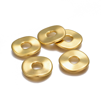 CCB Plastic Beads, Donut/Pi Disc, Golden, 24x2.5~3mm, Hole: 7.5~8mm