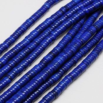 Synthetic Turquoise Beads Strands, Heishi Beads, Dyed, Flat Round/Disc, Medium Blue, 8x3~4mm, Hole: 1mm, about 110pcs/strand, 15.75 inch