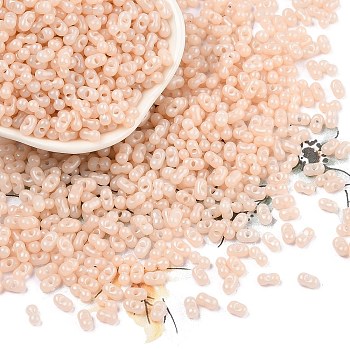 Baking Paint Glass Seed Beads, Peanut, Bisque, 6x3.5x3mm, Hole: 1mm, about 4500pcs/pound