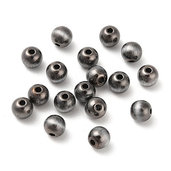 Opaque Acrylic Beads, Round, Gunmetal Plated, 5x4.5mm, Hole: 1.4mm