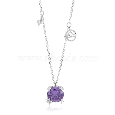 Blue Violet Libra Sterling Silver Necklaces