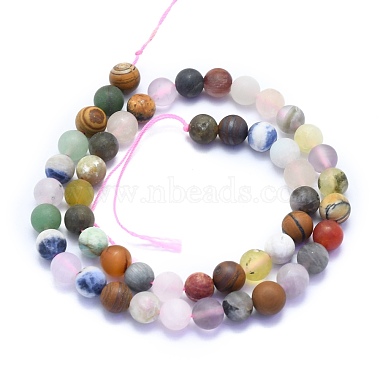 Natural Mixed Gemstone Beads Strands(G-K310-H01-8mm)-2
