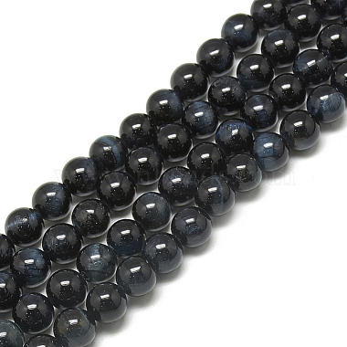 8mm PrussianBlue Round Tiger Eye Beads