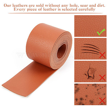 2M Flat Single Face Lychee Pattern Imitation Leather Band(LC-WH0010-02C-04)-4
