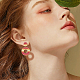 4 paires 4 couleurs boucles d'oreilles pendantes en forme de beignet en argile polymère avec épingles en fer(EJEW-FI0003-02)-5