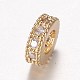 Brass Micro Pave Cubic Zirconia Spacer Beads(ZIRC-A008-14G)-2