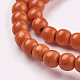 1 fil de perles synthétiques turquoises rondes colorées orange rouge(X-TURQ-G106-6mm-02G)-3