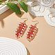 Trumpet Flower Shape Glass & Imitation Pearl Beaded Dangle Earrings(EJEW-JE05100-01)-3