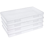 Plastic Bead Containers, Rectangle, Clear, 19.8x10.95x2.3cm(CON-WH0068-44)