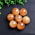 Natural Dyed & Heated Calcite Crystal Ball, Reiki Energy Stone Display Decorations for Healing, Meditation, 30~33mm(PW-WG40351-01-1)