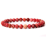 Synthetic Imperial Jasper Round Beaded Stretch Bracelet, show in picture15(SF8562-10-1)