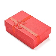 Cardboard Bracelet Storage Boxes, Rectangle with Bowknot, FireBrick, 8.25x5.4x2.45cm(CON-TAC0006-02B)