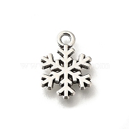 Tibetan Style Alloy Charms, Cadmium Free & Lead Free, Snowflake, Antique Silver, 14.5x10x1.5mm, Hole: 1.6mm, about 746pcs/500g(FIND-G078-07AS)