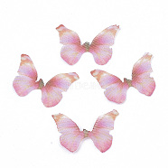 Polyester Fabric Wings Crafts Decoration, for DIY Jewelry Crafts Earring Necklace Hair Clip Decoration, Butterfly Wing, Pink, 12x17mm(X-FIND-S322-010A-06)