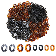 800Pcs 4 Style Transparent Acrylic Linking Rings, Quick Link Connectors, For Jewelry Chains Making, Twist & Oval, Mixed Color, 9~13.5x6.5~10x2~2.5mm, Inner Diameter: 5~8x4~5mm, 200pcs/style(OACR-FH0001-035)