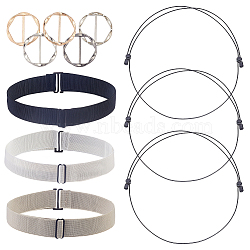 DIY Garment Accessories Kits, including Nylon Adjustable Band, Zinc Alloy Flat Round Buckles, Adjustable Nylon Elastic Waist Belts, Mixed Color, 1094x2.5mm(DIY-ME0003-20)