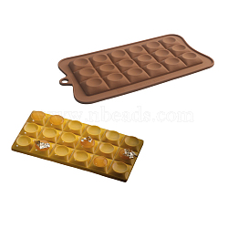 Chocolate Food Grade Silicone Molds, Rectangle with Round Pattern, Resin Casting Molds, Epoxy Resin Craft Making, Peru, 185x103x7mm, Hole: 9mm, Finished Protect: 150x75x7mm(DIY-F068-07)