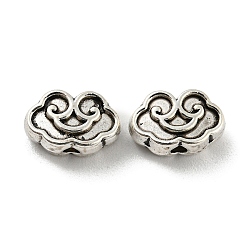 Tibetan Style Alloy Beads, Lead Free & Cadmium Free, Auspicious Cloud, Antique Silver, 6.5x10x4mm, Hole: 1.6mm, about 1111pcs/1000g(PALLOY-F307-09AS)